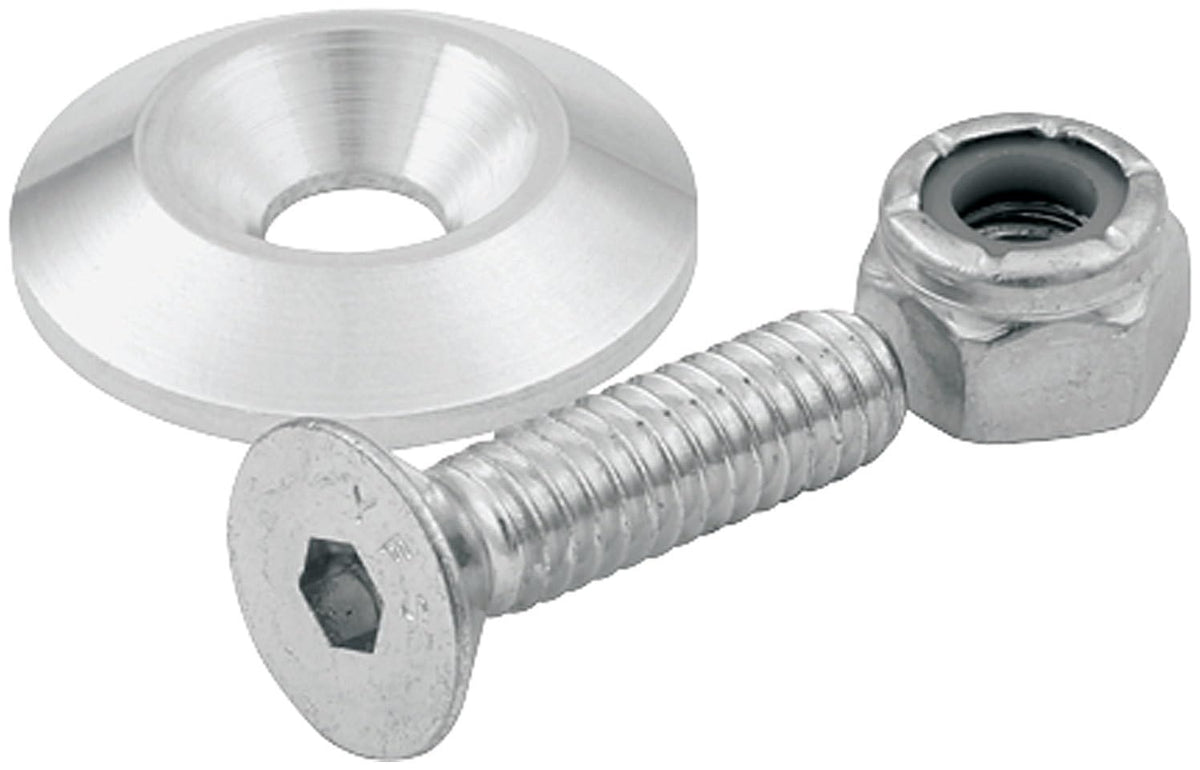 Allstar Performance ALL18632 Kit de pernos avellanados de 1/4 x 1 pulgada con arandela OD de 1 pulgada, (juego de 10)