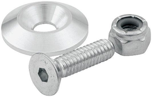 Allstar Performance ALL18632 Kit de pernos avellanados de 1/4 x 1 pulgada con arandela OD de 1 pulgada, (juego de 10)