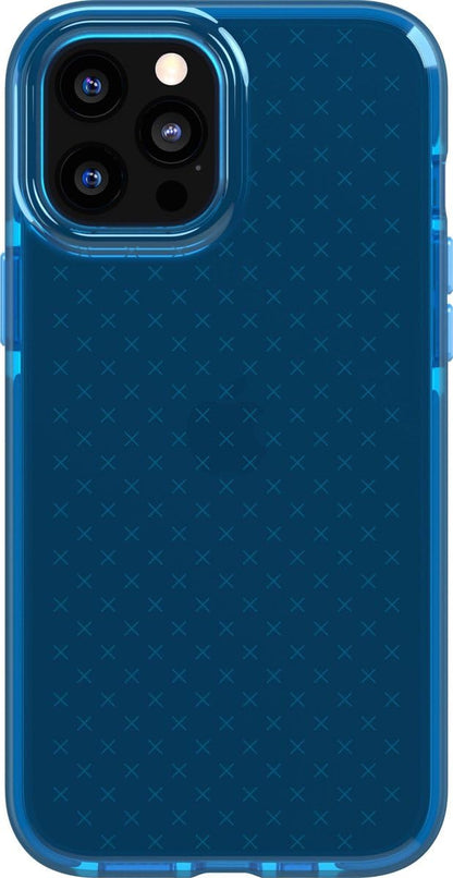 tech21 EVO Check - Funda para Apple iPhone 12 Pro MAX con protección contra caídas de 12 pies, Color Azul clásico