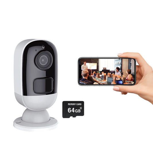 ZDQC Cámara de Seguridad Interior, cámara de vigilancia casera inalámbrica de 3MP con visión Nocturna, detección de Movimiento Audio con Tarjeta SD de 64 GB para bebé/Perro/Anciano/niñera