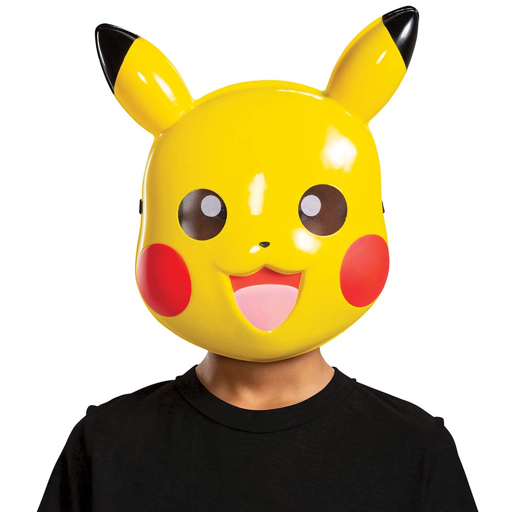DISGUISE Accesorio Oficial Nintendo, Mascara de Pikachu, Unitalla, Pokémon | Inspirada en Pokémon, ajustable, plástico, mejillas rojas, orejas negras, adultos, niños, disfraz, cosplay