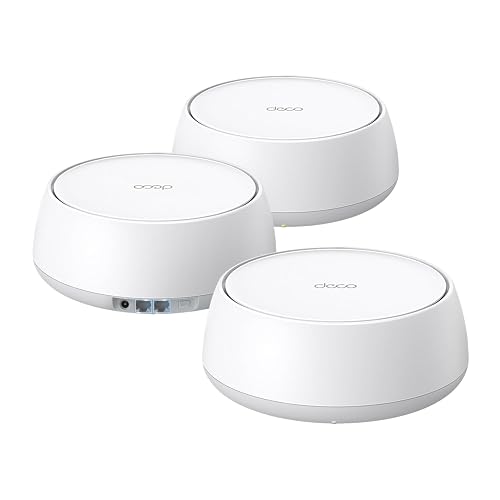 TP-Link Deco WiFi 7, Mesh BE5000 para Todo el hogar, hasta 5013 Mbps con MLO, 2 * 2.5G Puertos, Cobertura hasta 613 Metro. Deco BE25(3-Pack)
