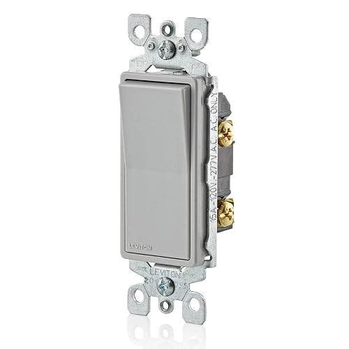 Leviton 076-05601-2GY Interruptor Silencioso 15A-120/277V Decora, Gris (No Incluye Placa), pack of/paquete de 1