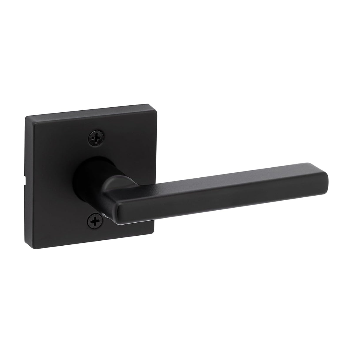 Kwikset Halifax Manija de Puerta Interior, Palanca Reversible sin Bloqueo - Cuadrado - Mate negro