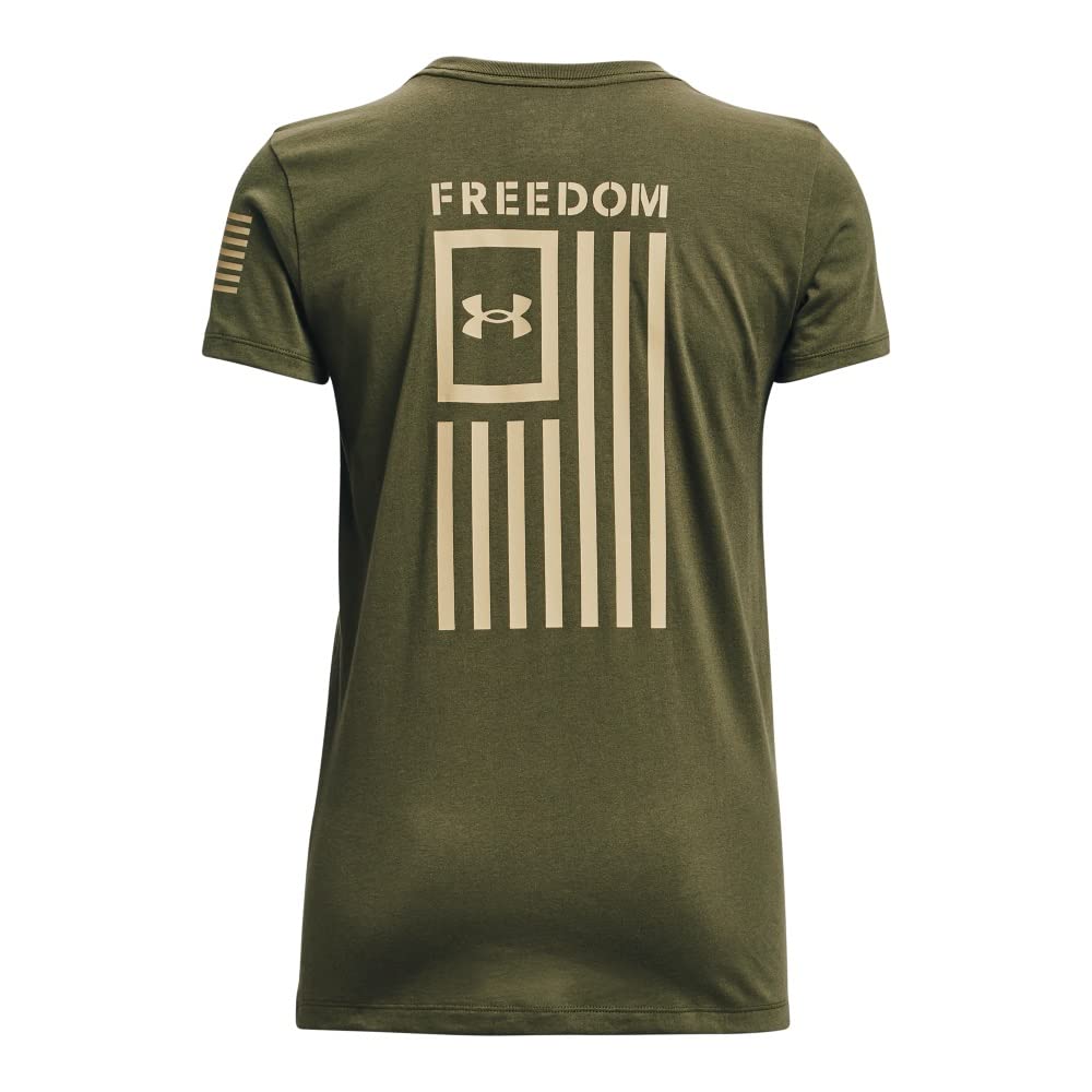 Under Armour Nueva Camiseta con Bandera de la Libertad Camisa Mujer