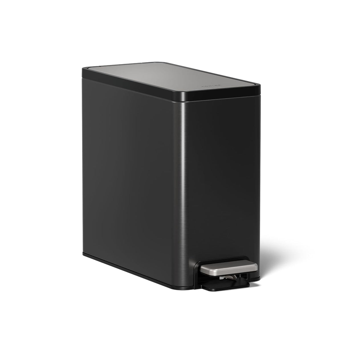 Kohler Bote de Basura con Pedal 2.5 Galones Blanco y Acero Inoxidable - 2.5 Gallon - Slim - Acero inoxidable negro