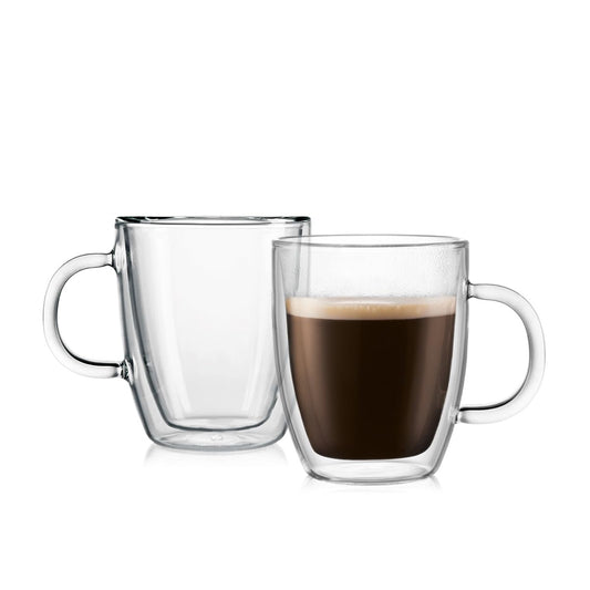 Bodum Bistro Coffee Mug, 10 Ounce (2-Pack), Clear