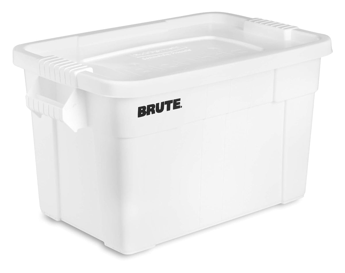 Rubbermaid Commercial Products – Caja BRUTE® con Tapa, Contenedor de Almacenamiento Hermético Apto para Alimentos con Certificación NSF, Capacidad de 75 L (20 Galones), Blanco FG9S3100WHT
