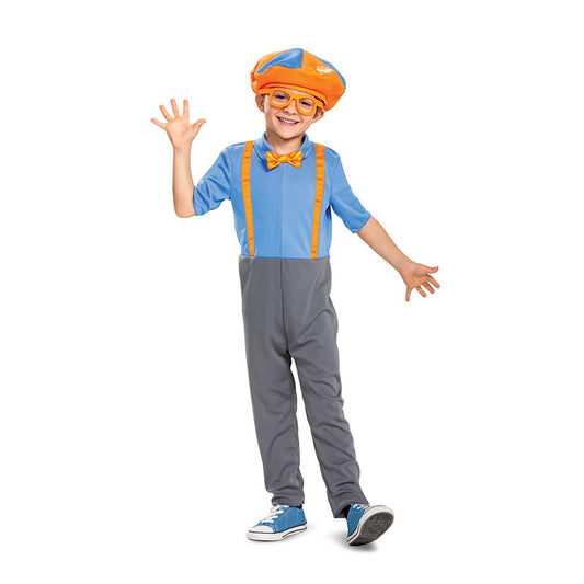 Disguise Blippi Disfraz para niños, Traje Oficial Blippi con Sombrero y Corbata, tamaño clásico para niños pequeños (4-6)