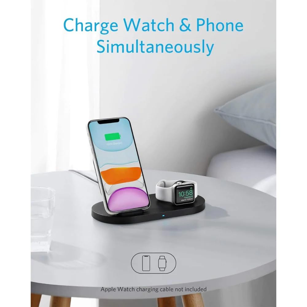 Anker POWERWAVE Wireless Charging Station with QC Charger and 2-IN-1 Stand