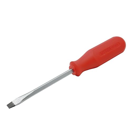 Urrea 9812R Destornillador con mango rojo, punta plana barra cuadrada 3/8" x 12"