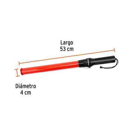 Truper BADE-52, Bastón luminoso de 53 cm con luz LED y clip para cinturón