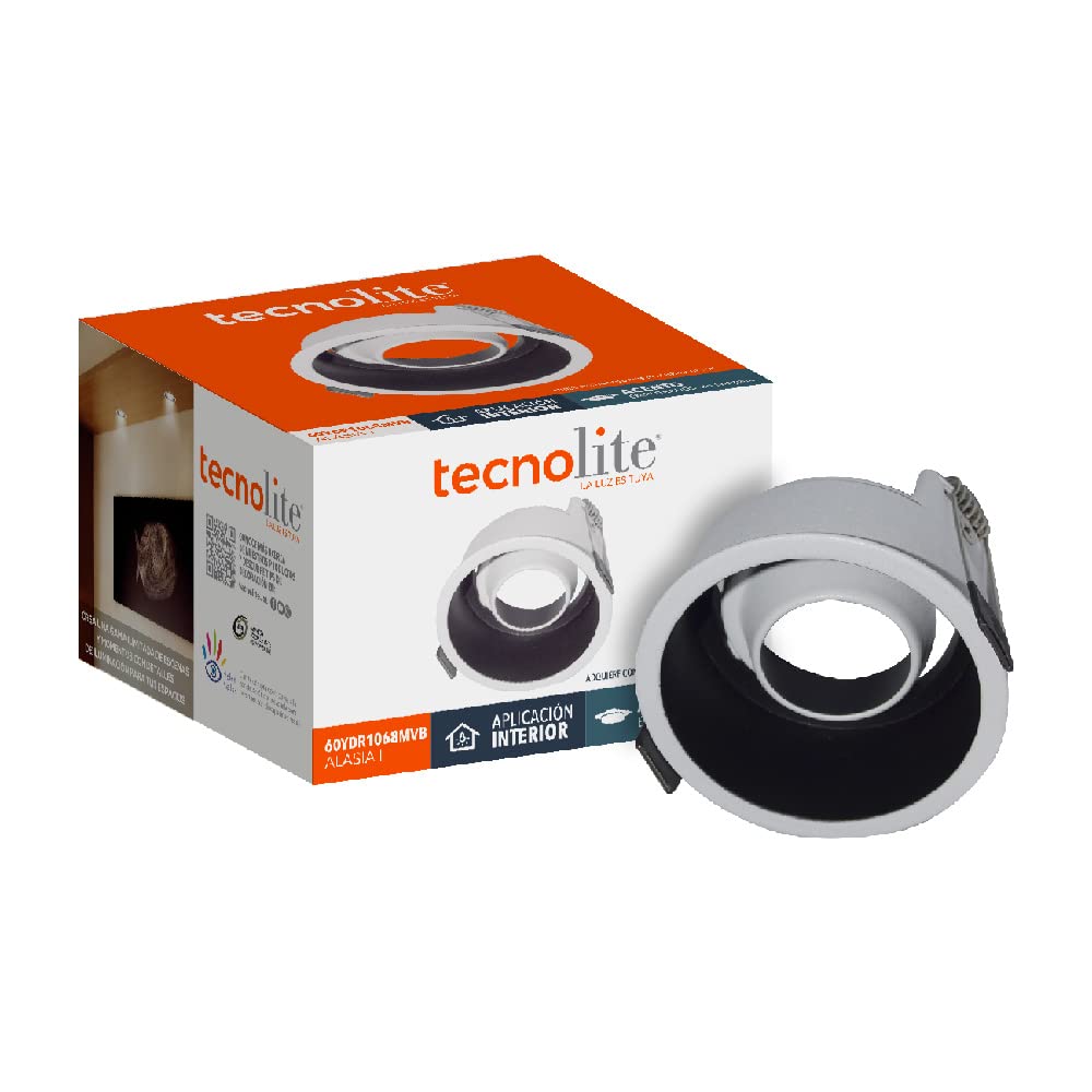 Tecnolite Lámpara de interior para empotrar, 6W, Base GX5.3, Color Blanco