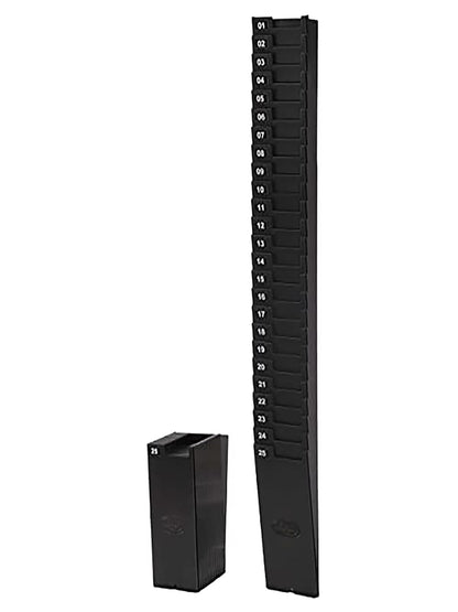 Lathem - Estante expandible para tarjetas de 9 pulgadas, 25 bolsillos, plástico negro, accesorios de montaje (25-9EX)