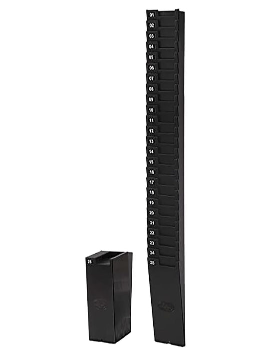 Lathem - Estante expandible para tarjetas de 9 pulgadas, 25 bolsillos, plástico negro, accesorios de montaje (25-9EX)