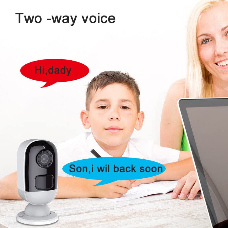 ZDQC Cámaras de Seguridad Solar de 3MP Outdoor Outdoor, cámara de vigilancia WiFi con energía Solar con visión Nocturna de Color, conversación de 2 vías, detección de Movimiento