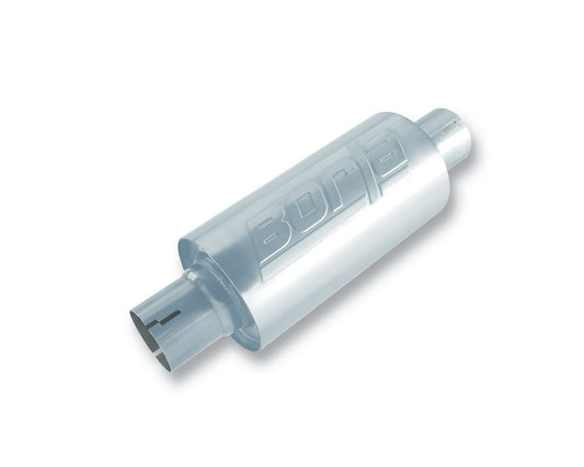 Borla Silenciador Universal de Acero Inoxidable de 2.5 in, Entrada Central, Salida de 5 in