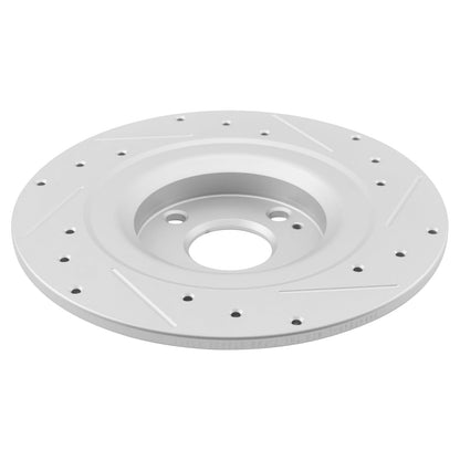 TRQ Juego de rotores de freno trasero ranurados y sólidos con recubrimiento G Compatible con Fiat 124 Spider 2017-2020 y Mazda MX-5 Miata 2016-2024