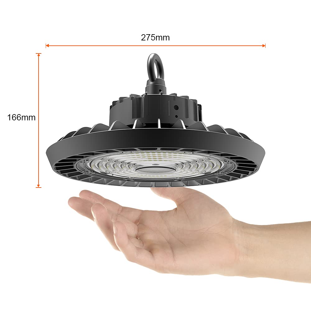 Tecnolite Lámpara Colgante LED, Iluminación Industrial de Acero, Luz Colgante de Techo Industrial, Color Negro, 100 W, Luz de Día 6 500 k, 100 - 270 V,