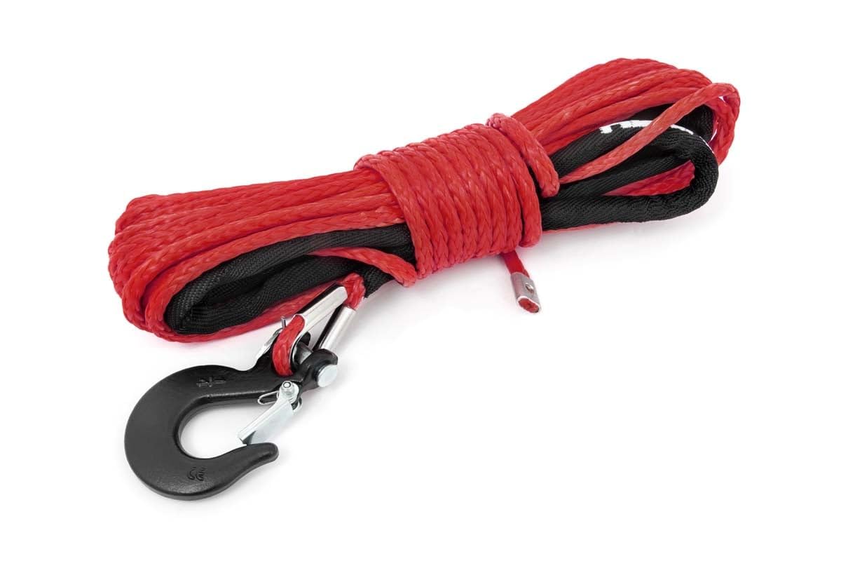 Rough Country Cuerda de cabrestante sintética roja UTV/ATV de 1/4" | 50 pies - RS161