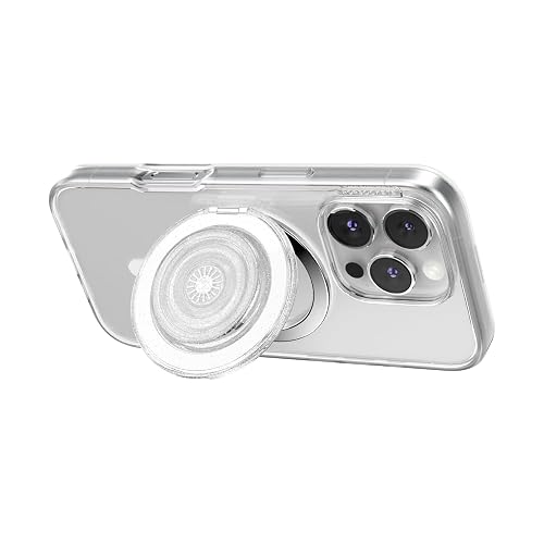 PopSockets - Empuñadura para MagSafe, Soporte de Pata, Purpurina | Soporte magnético ajustable, modo vertical u horizontal, transparente, translúcido