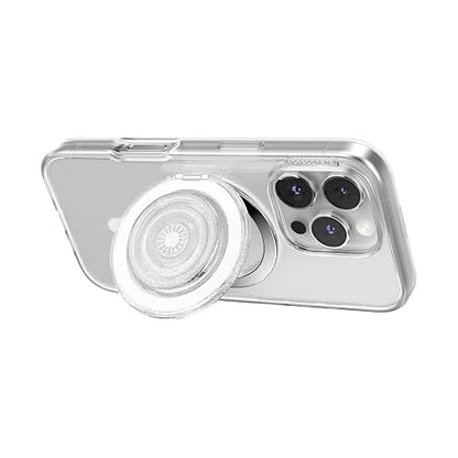 PopSockets - Empuñadura para MagSafe, Soporte de Pata, Purpurina | Soporte magnético ajustable, modo vertical u horizontal, transparente, translúcido
