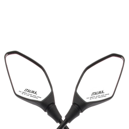 Italika F10010201 Juego Espejos con Logo y Leyenda, Negro