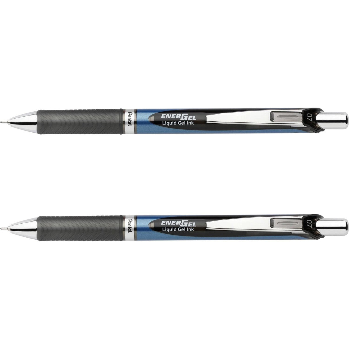 Pentel EnerGel RTX Bolígrafos Retráctiles de Tinta Líquida de Gel - Aguja de de 0.7mm - 2 Unidad (Paquete de 1) - Negro