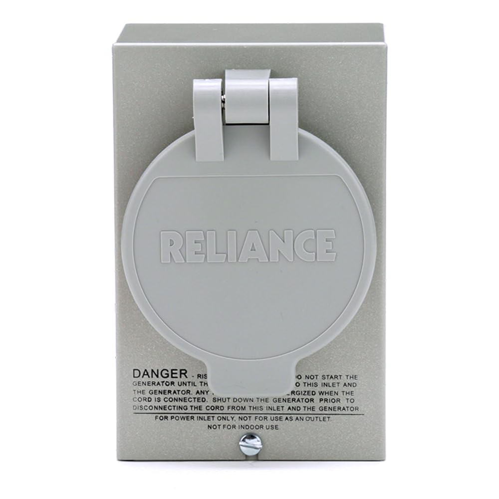 Reliance Controls Generators Up to 7,500 Running Watts PB30 30-Amp NEMA 3R Power Inlet Box, Gray