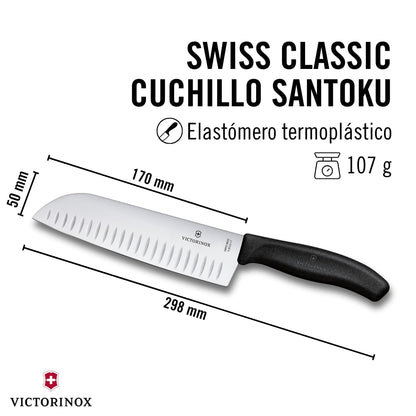 Victorinox Santoku Cuchillo Plata/Negro
