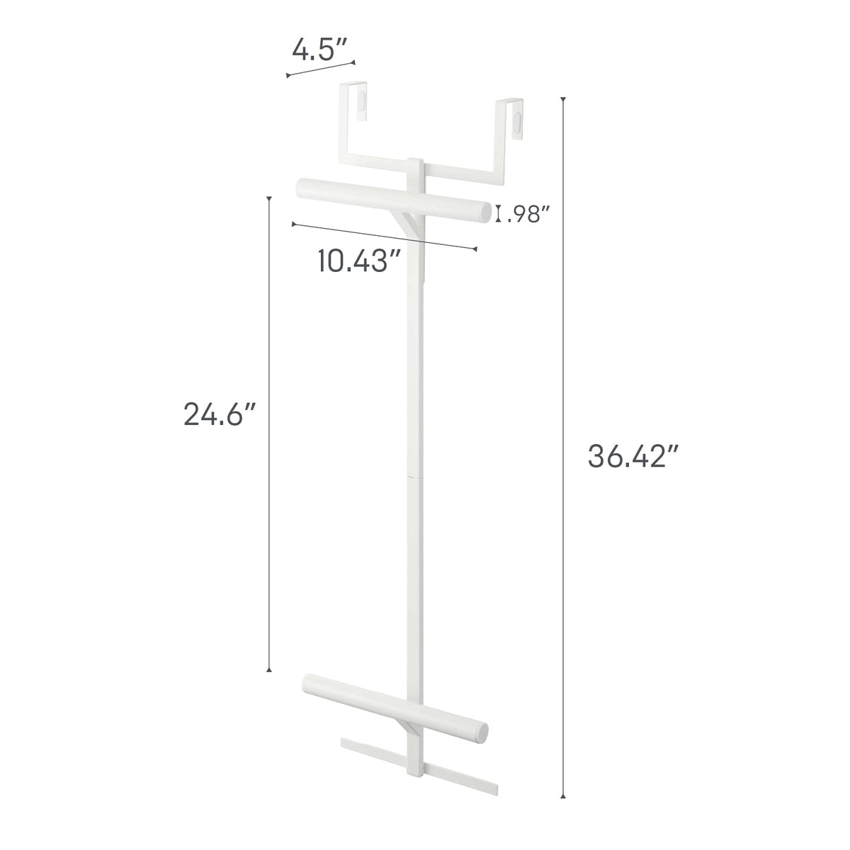 Yamazaki Home Tower - Mochila para colgar sobre la puerta para clóset o recámara, estante de almacenamiento de metal de dos niveles, fácil instalación, acero