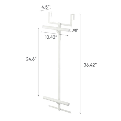 Yamazaki Home Tower - Mochila para colgar sobre la puerta para clóset o recámara, estante de almacenamiento de metal de dos niveles, fácil instalación, acero