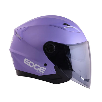 Casco Jaguar Semi Integral Doble Visor Solido Lila Mate L