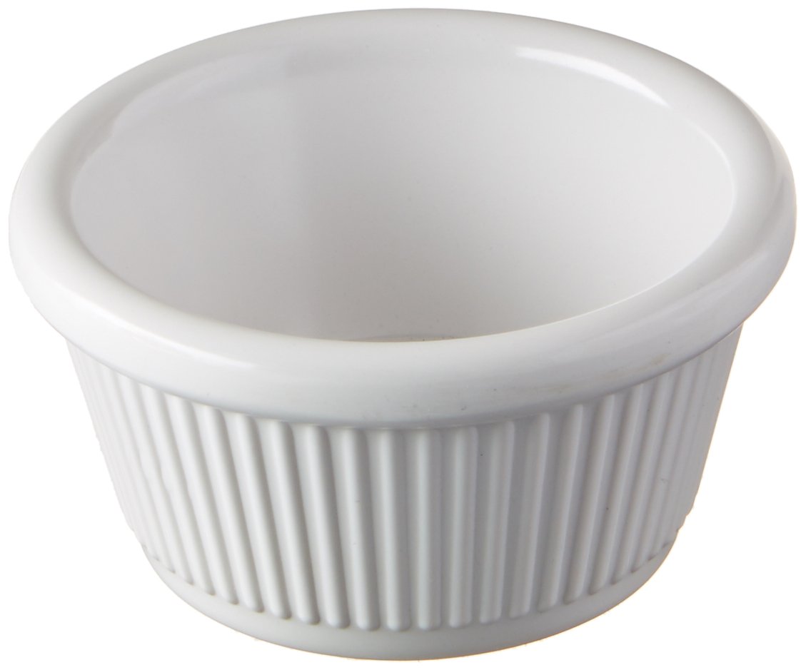 Winco - Ramekin estriado de melamina para servicio de alimentos - 59.14ml (2oz) - estriado - Blanco