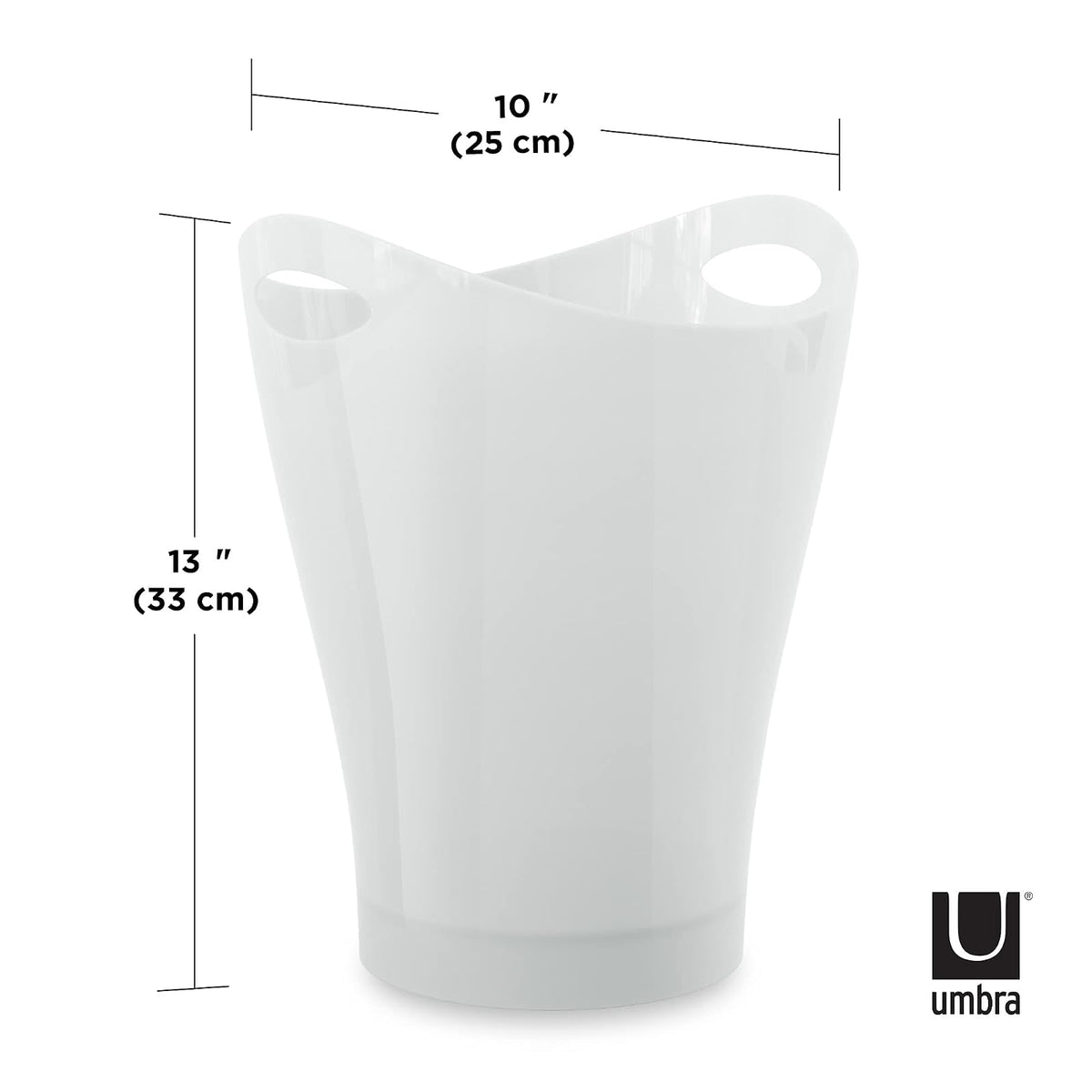 umbra Garbino Polipropileno - Papelera, Blanco metálico