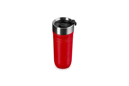 Le Creuset Taza de viaje de acero inoxidable para llevar, 12 onzas, cerise