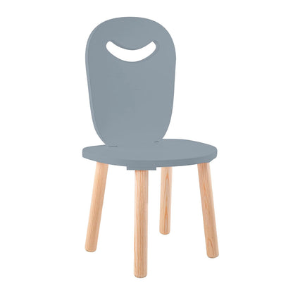 DUDUK Silla Moderna Infantil de Madera con Agarradera - Azul
