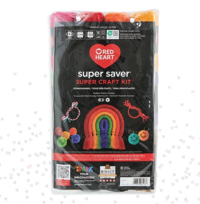 Red Heart Super Saver - Kit de manualidades para ganchillo y tejer y proyectos de Amigurumi