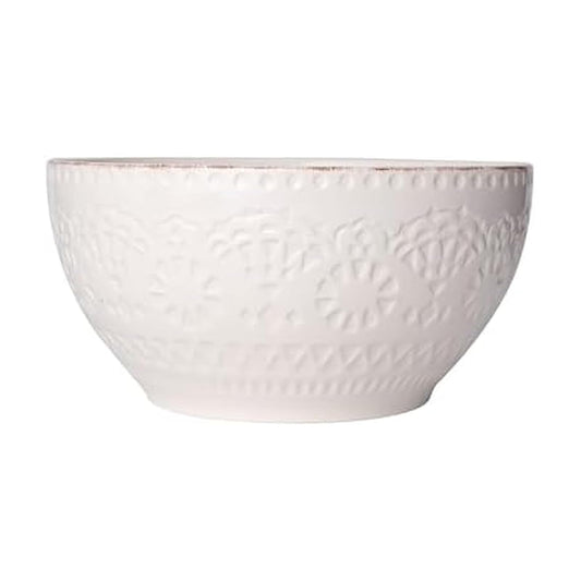 Pfaltzgraff Chateau - tazón para servir crema, 9 pulgadas, crema, blanco, 4 cuartos