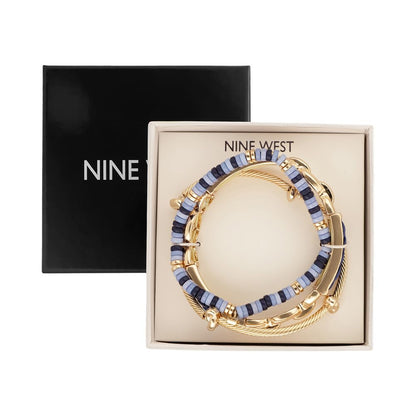 Nine West Box Set Pulsera Dorado Multiniveles para Mujer