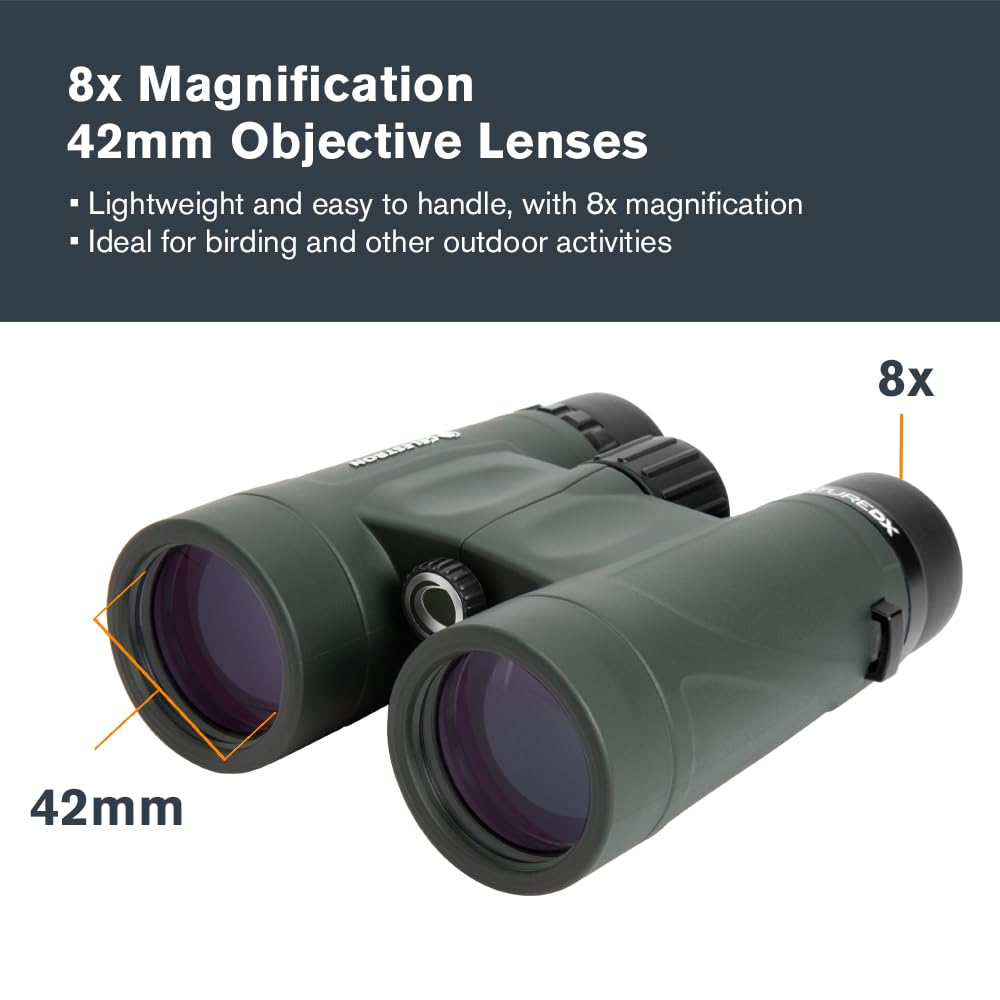 Celestron – Nature DX 8x42 – Outdoor and Birding Binocular – Fully Multi-Coated with BaK-4 Prisms – Rubber Armored – Fog & Waterproof – Top Pick Optics