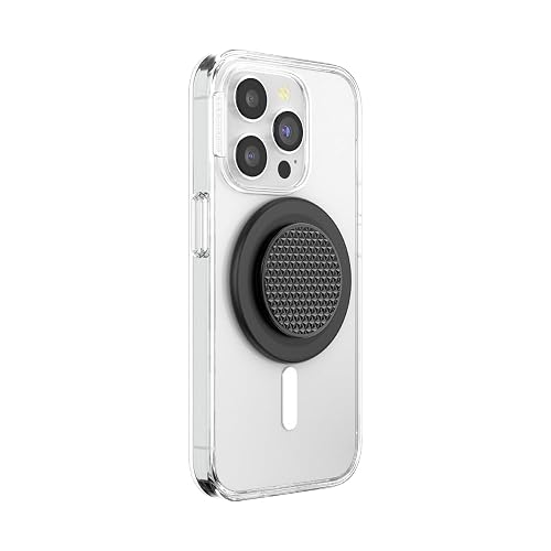PopSockets - Empuñadura para teléfono MagSafe, Agarre y Soporte magnético Seguro para teléfono, Soporte Manos Libres, Compatible con Carga inalámbrica, triángulo de alumbre moleteado Negro