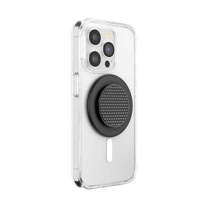 PopSockets - Empuñadura para teléfono MagSafe, Agarre y Soporte magnético Seguro para teléfono, Soporte Manos Libres, Compatible con Carga inalámbrica, triángulo de alumbre moleteado Negro
