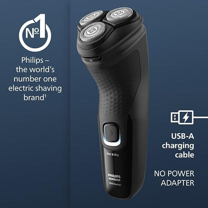 Philips Norelco Shaver 2400, Afeitadora eléctrica inalámbrica recargable con recortadora emergente, X3001/90