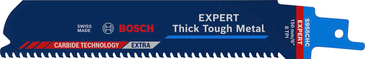 Bosch Hoja de sierra sable EXPERT Thick Tough Metal S955CHC - 1pcs - Metal - Tubería de hierro fundido, tubos de metal resistente y perfiles - 150 mm