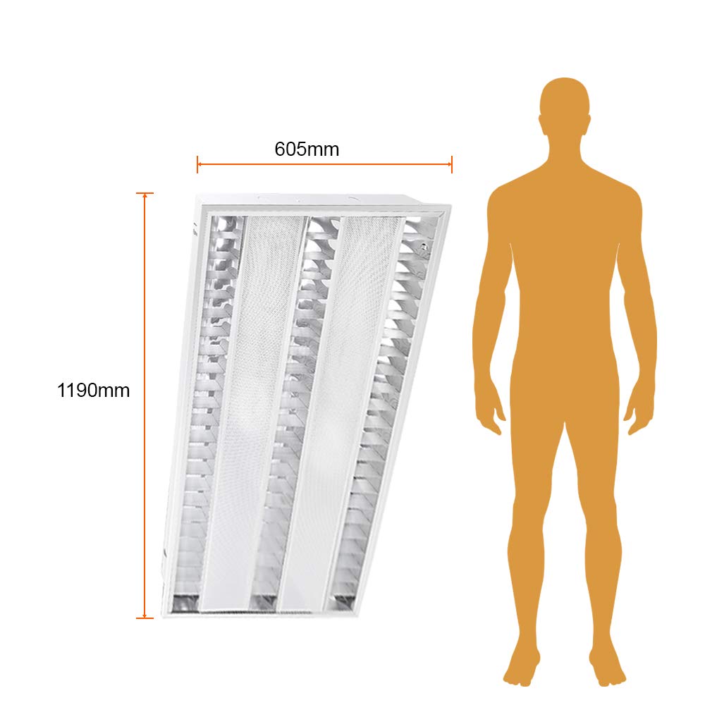 Tecnolite Lámpara Oficina Interior EmpotradoS G5 x 3, Luz Blanca Neutra 48LTLLED3280V40B