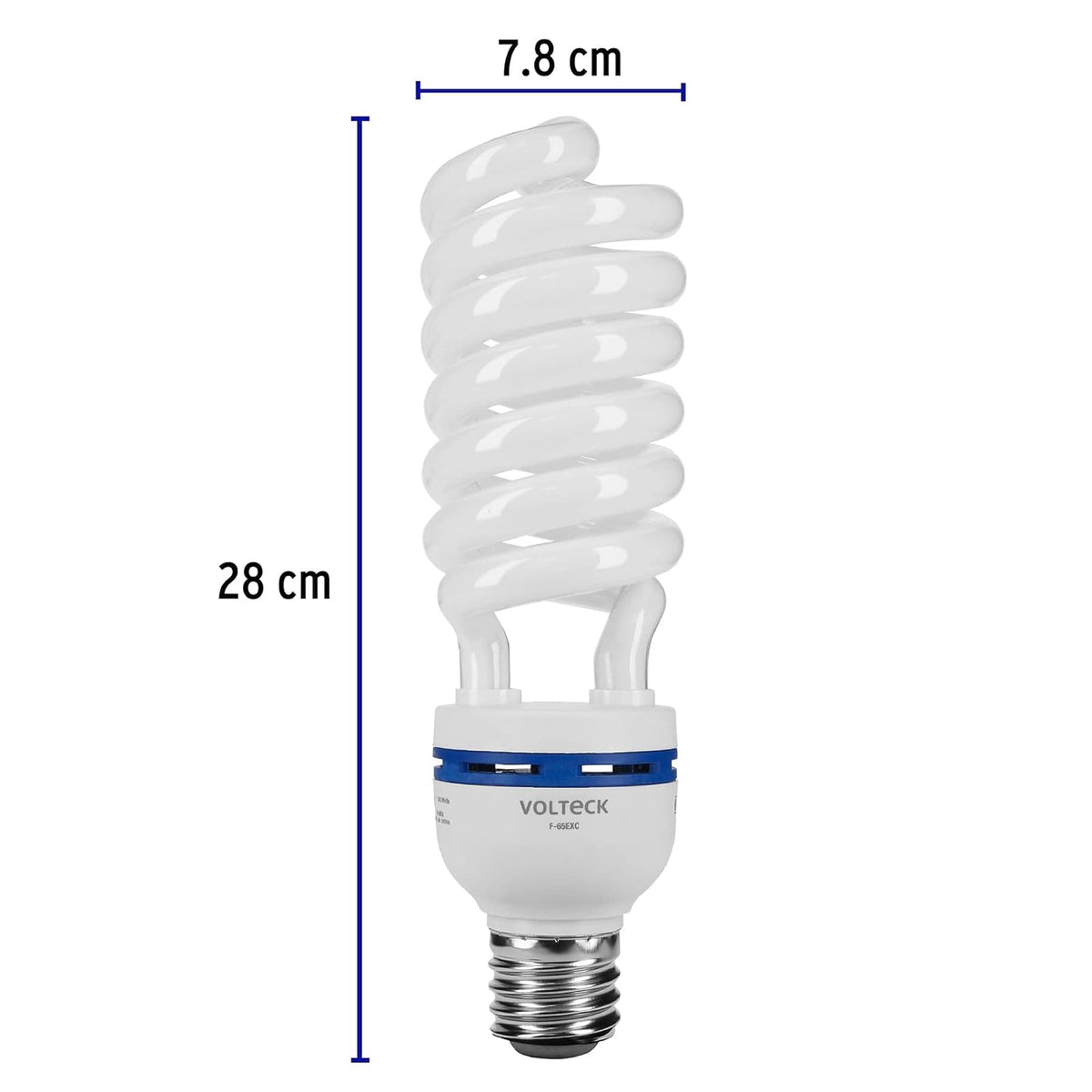 Volteck F-65EXC, Lámpara 65 W, espiral, base mogul E39, luz día, 220 V, caja