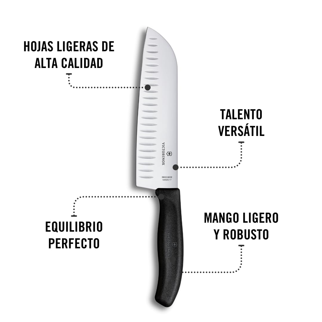Victorinox Santoku Cuchillo Plata/Negro