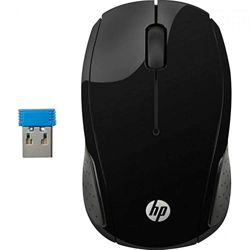 HP Mouse Inalámbrico 200, Conectividad de 10 MTS, 2.4 GHz, Windows/Mac OS, Ambidiestro, Negro (X6W31AA)