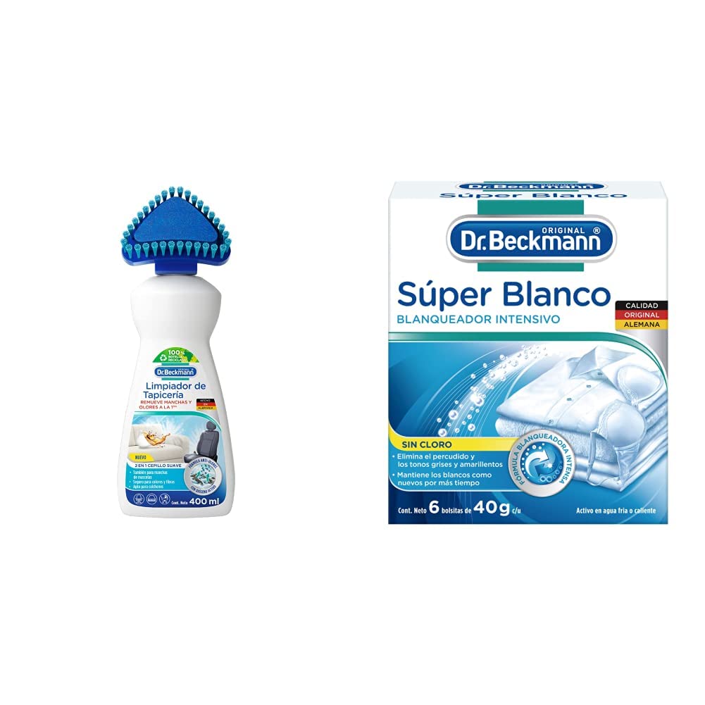 Dr. Beckmann Pack Limpiador de Tapicería y Quitamanchas en Polvo - Limpiador + Blanqueador Intensivo